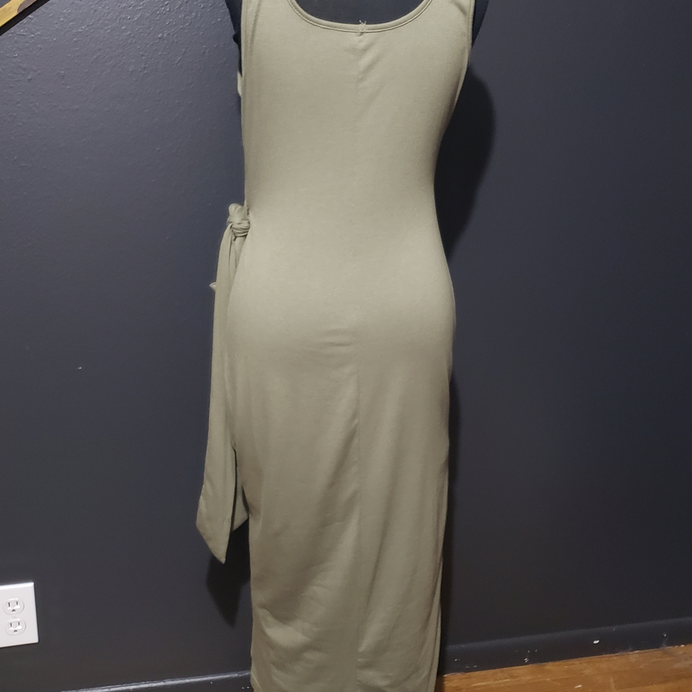 Salante Olive Green Wrap Dress Sz XL/12 - Picture 4 of 8
